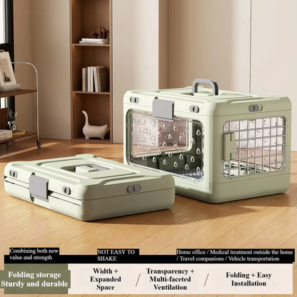 Green Collapsible Pet Carrier Crate