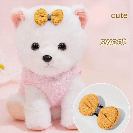 Size M Bee Fleece Hoodie Jumper for Small Dogs & Cats with 5 Hair Clips - Winter Warm Pet Apparel Australia