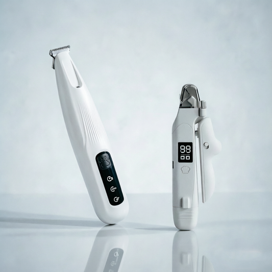 2-in-1 Pet Nail Clipper & Paw Trimmer Set | USB Rechargeable LED Display | Dog & Cat