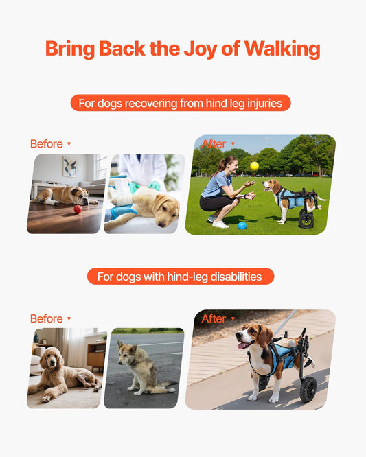 Dog Wheelchair for Back Legs 2-Wheel | Up to 10kg Rear Support