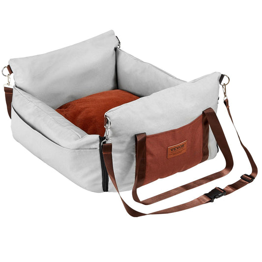 Dog Car Seat Booster with Safety Leash | Grey (2)