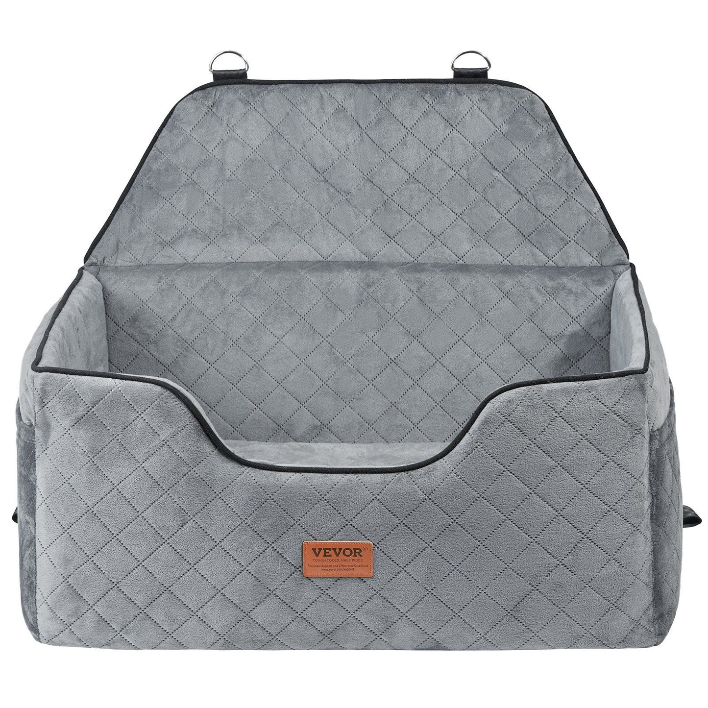 Dog Car Seat Booster with Safety Leash | Grey