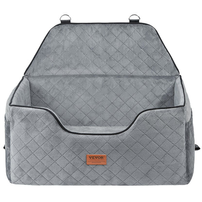Dog Car Seat Booster with Safety Leash | Grey