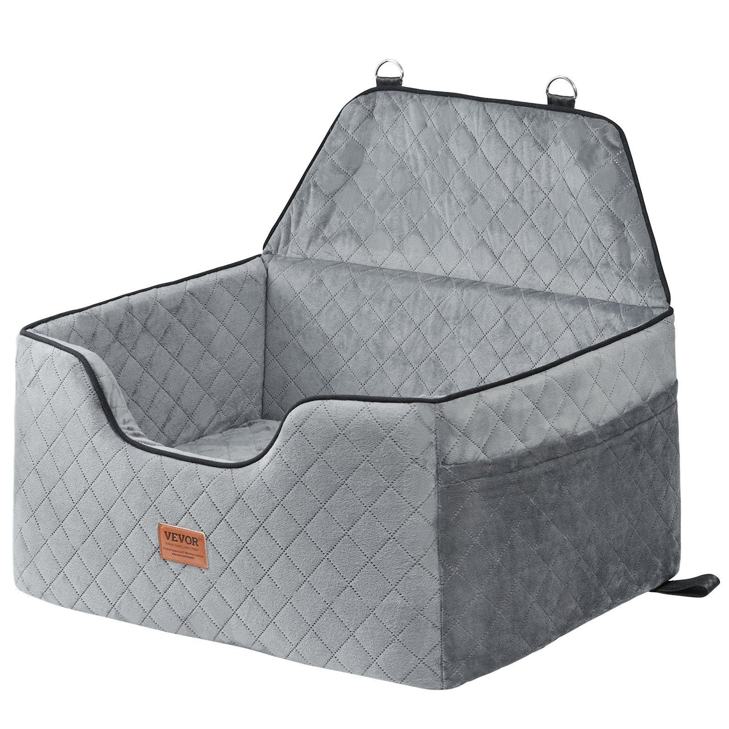 Dog Car Seat Booster with Safety Leash | Grey