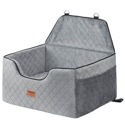 Dog Car Seat Booster with Safety Leash | Grey