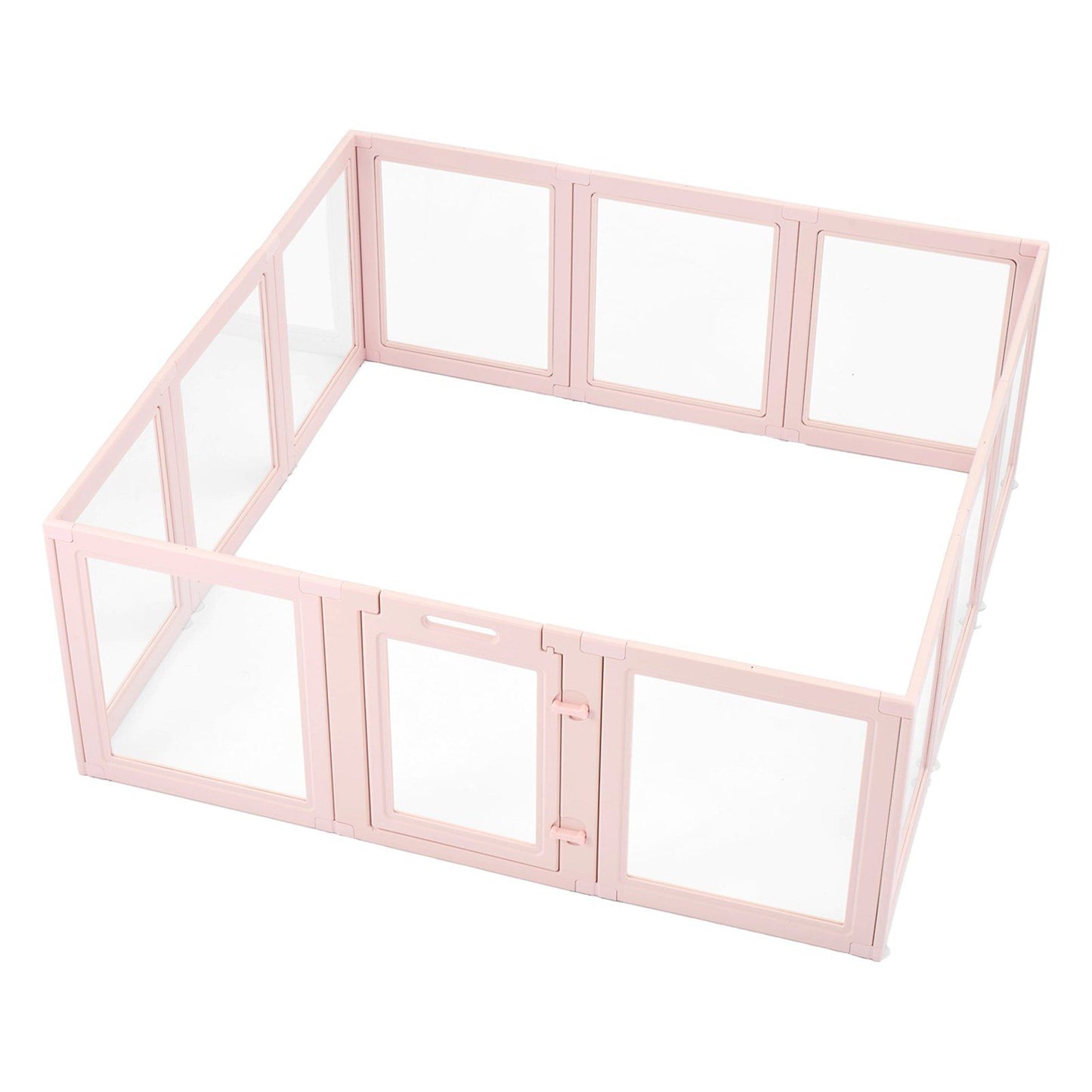 Dog Whelping Box | 1.54 x 1.5m | Transparent Plastic Puppy Playpen | Large Dogs