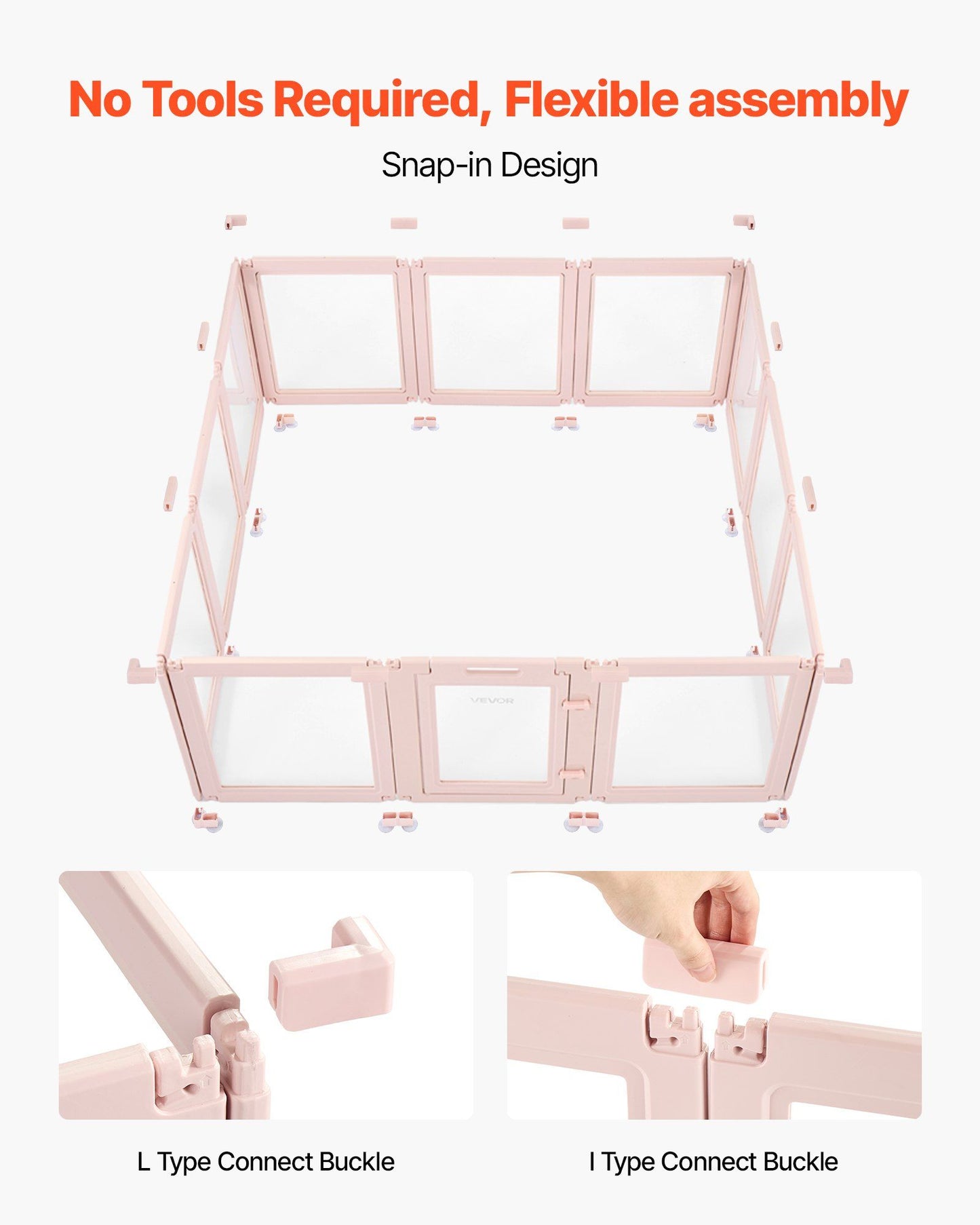 Dog Whelping Box | 1.54 x 1.5m | Transparent Plastic Puppy Playpen | Large Dogs