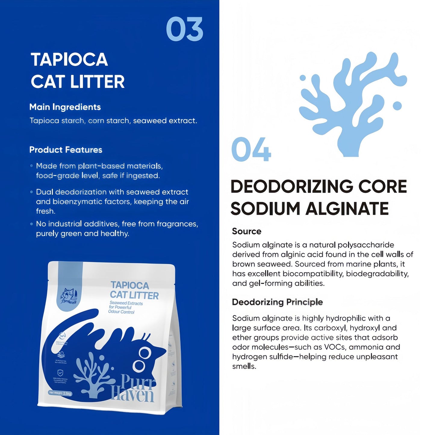 PurrHaven Tapioca Clumping Cat Litter | 7.5kg x 3 Pack | Dust Free Multi-Cat