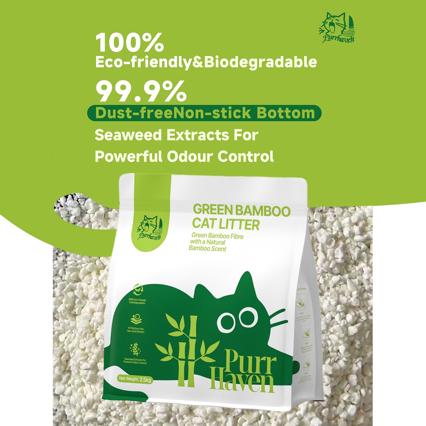 PurrHaven Tapioca Clumping Cat Litter | 7.5kg x 3 Pack | Odour Neutraliser