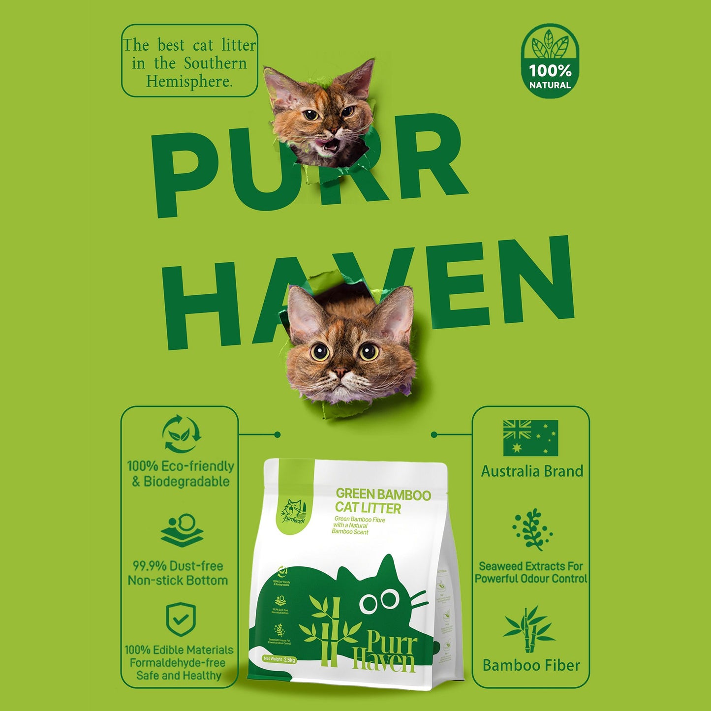 PurrHaven Tapioca Clumping Cat Litter | 7.5kg x 3 Pack | Odour Neutraliser
